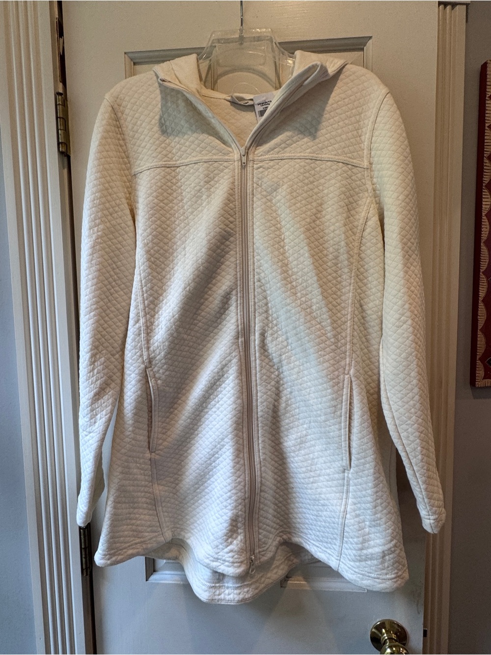 L L Bean Women's Cream Quilted Zip-Up Jacket